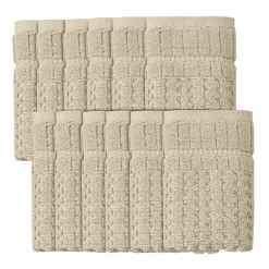 Home Weavers Inc Willow Collection 100% Cotton Zero Twist 12-pc. Quick Dry Washcloth
