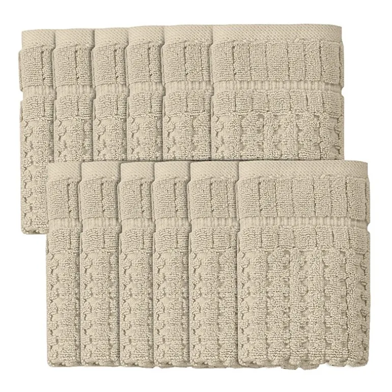 Home Weavers Inc Willow Collection 100% Cotton Zero Twist 12-pc. Quick Dry Washcloth