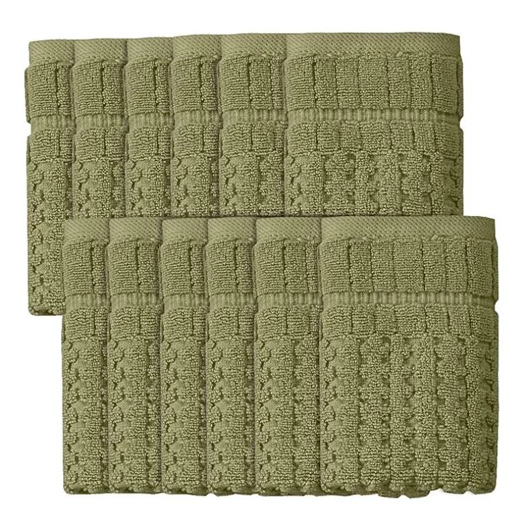 Home Weavers Inc Willow Collection 100% Cotton Zero Twist 12-pc. Quick Dry Washcloth
