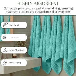 Home Weavers Inc Willow Collection 100% Cotton Zero Twist 12-pc. Quick Dry Washcloth