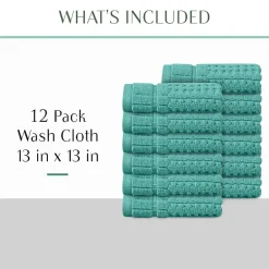 Home Weavers Inc Willow Collection 100% Cotton Zero Twist 12-pc. Quick Dry Washcloth