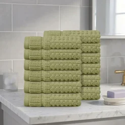 Home Weavers Inc Willow Collection 100% Cotton Zero Twist 12-pc. Quick Dry Washcloth