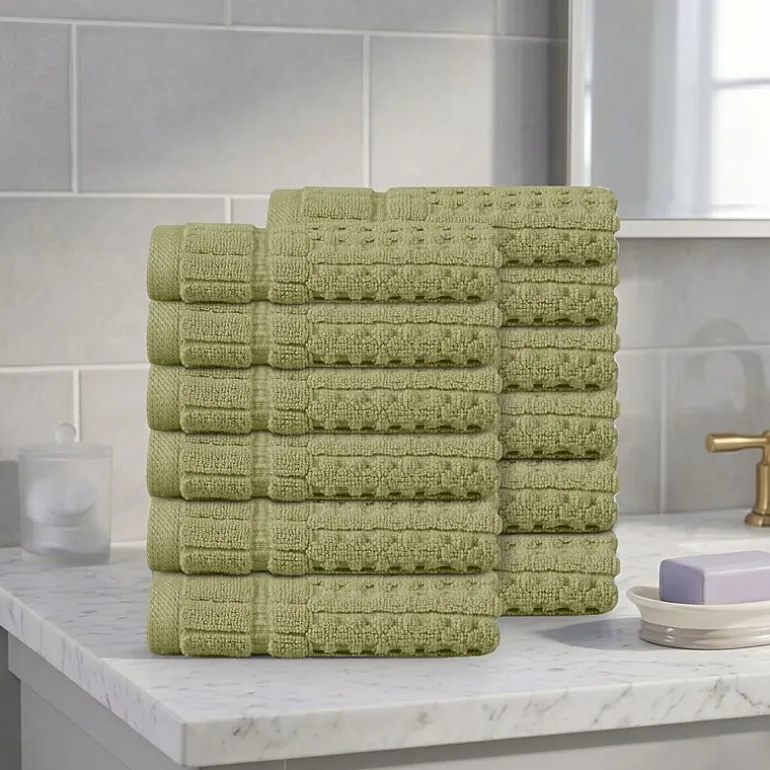 Home Weavers Inc Willow Collection 100% Cotton Zero Twist 12-pc. Quick Dry Washcloth