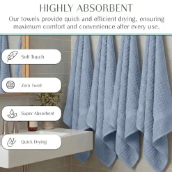 Home Weavers Inc Willow Collection 100% Cotton Zero Twist 12-pc. Quick Dry Washcloth