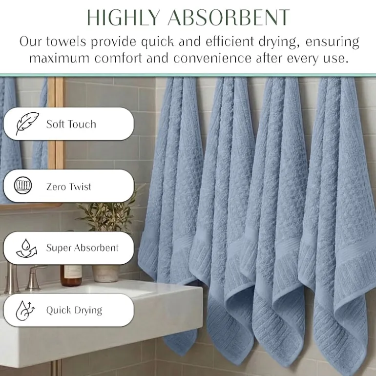 Home Weavers Inc Willow Collection 100% Cotton Zero Twist 12-pc. Quick Dry Washcloth