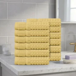 Home Weavers Inc Willow Collection 100% Cotton Zero Twist 12-pc. Quick Dry Washcloth
