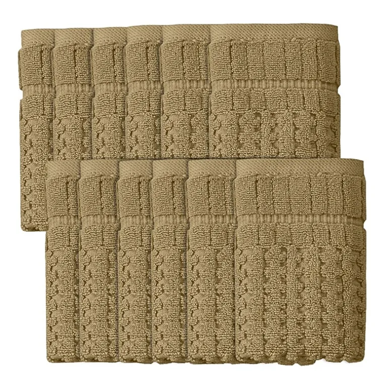 Home Weavers Inc Willow Collection 100% Cotton Zero Twist 12-pc. Quick Dry Washcloth
