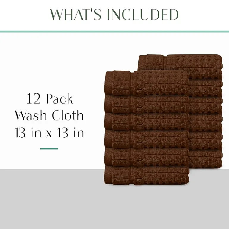 Home Weavers Inc Willow Collection 100% Cotton Zero Twist 12-pc. Quick Dry Washcloth