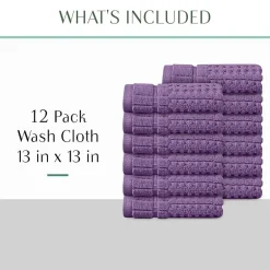 Home Weavers Inc Willow Collection 100% Cotton Zero Twist 12-pc. Quick Dry Washcloth