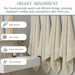 Home Weavers Inc Willow Collection 100% Cotton Zero Twist 12-pc. Quick Dry Washcloth
