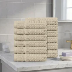 Home Weavers Inc Willow Collection 100% Cotton Zero Twist 12-pc. Quick Dry Washcloth