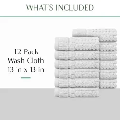 Home Weavers Inc Willow Collection 100% Cotton Zero Twist 12-pc. Quick Dry Washcloth