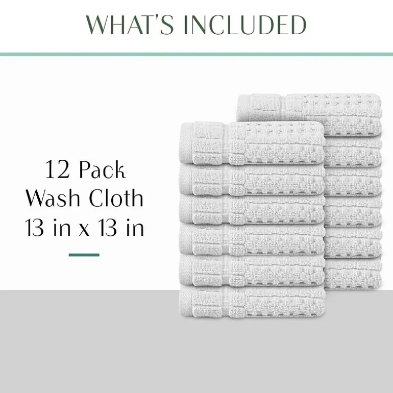 Home Weavers Inc Willow Collection 100% Cotton Zero Twist 12-pc. Quick Dry Washcloth