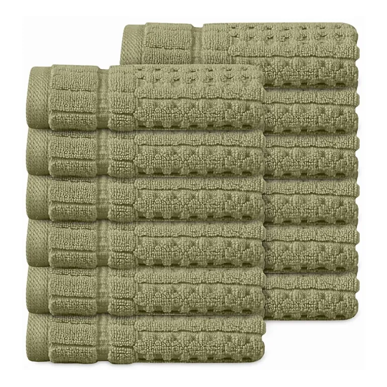 Home Weavers Inc Willow Collection 100% Cotton Zero Twist 12-pc. Quick Dry Washcloth
