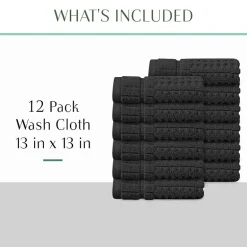 Home Weavers Inc Willow Collection 100% Cotton Zero Twist 12-pc. Quick Dry Washcloth