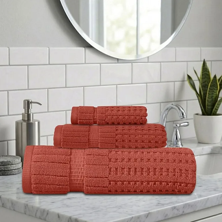 Home Weavers Inc Willow Collection 100% Cotton Zero Twist Super Absorbent 3-pc. Quick Dry Bath Towel Set