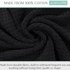 Home Weavers Inc Willow Collection 100% Cotton Zero Twist Super Absorbent 3-pc. Quick Dry Bath Towel Set