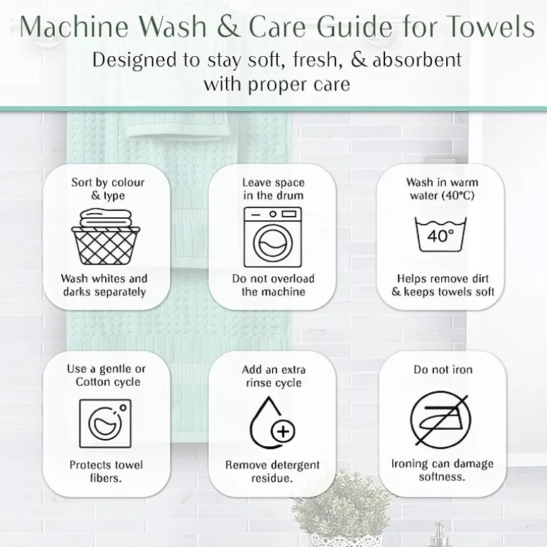 Home Weavers Inc Willow Collection 100% Cotton Zero Twist Super Absorbent 3-pc. Quick Dry Bath Towel Set