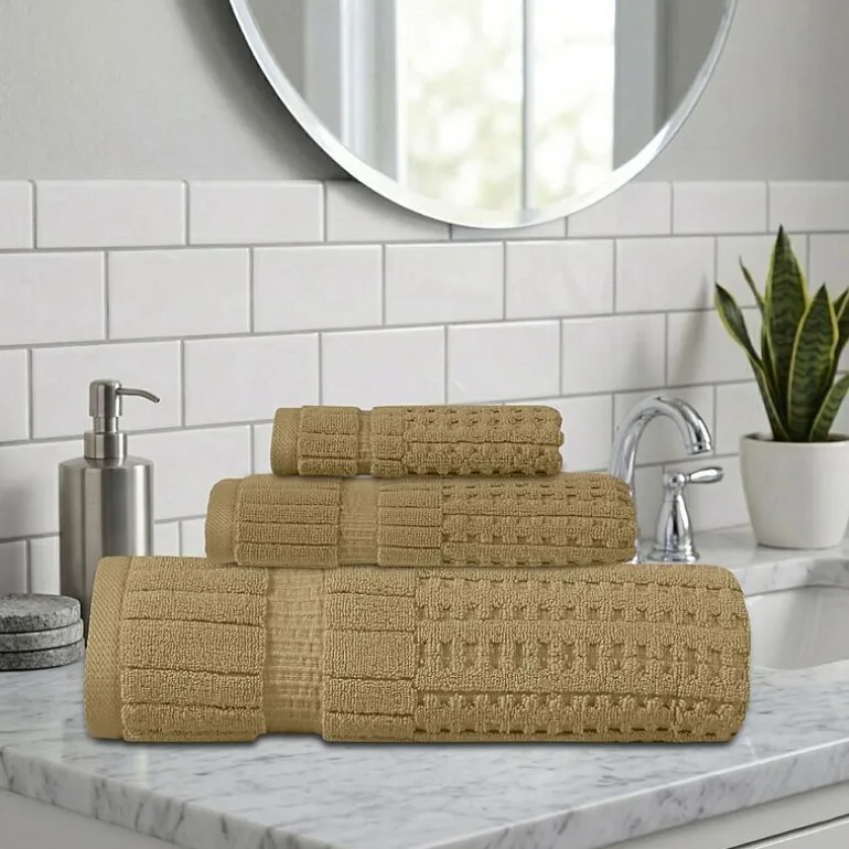 Home Weavers Inc Willow Collection 100% Cotton Zero Twist Super Absorbent 3-pc. Quick Dry Bath Towel Set