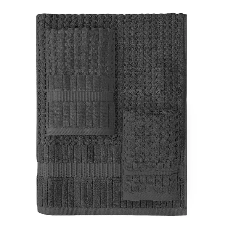 Home Weavers Inc Willow Collection 100% Cotton Zero Twist Super Absorbent 3-pc. Quick Dry Bath Towel Set