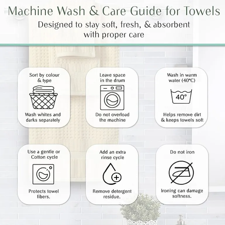 Home Weavers Inc Willow Collection 100% Cotton Zero Twist Super Absorbent 3-pc. Quick Dry Bath Towel Set
