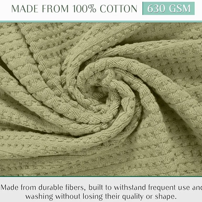 Home Weavers Inc Willow Collection 100% Cotton Zero Twist Super Absorbent 3-pc. Quick Dry Bath Towel Set