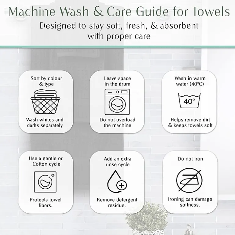 Home Weavers Inc Willow Collection 100% Cotton Zero Twist Super Absorbent 3-pc. Quick Dry Bath Towel Set