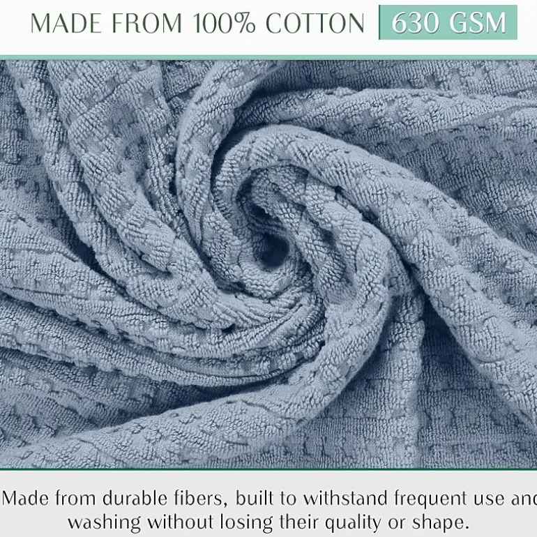 Home Weavers Inc Willow Collection 100% Cotton Zero Twist Super Absorbent 3-pc. Quick Dry Bath Towel Set