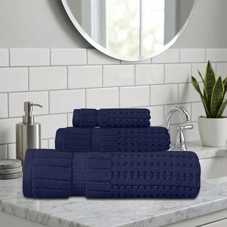 Home Weavers Inc Willow Collection 100% Cotton Zero Twist Super Absorbent 3-pc. Quick Dry Bath Towel Set
