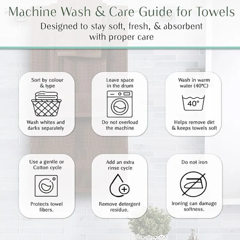 Home Weavers Inc Willow Collection 100% Cotton Zero Twist Super Absorbent 3-pc. Quick Dry Bath Towel Set