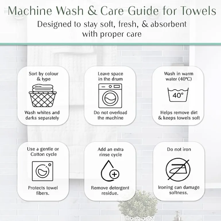 Home Weavers Inc Willow Collection 100% Cotton Zero Twist Super Absorbent 3-pc. Quick Dry Bath Towel Set