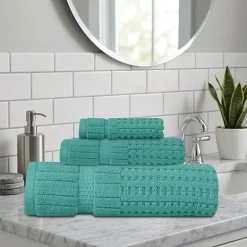 Home Weavers Inc Willow Collection 100% Cotton Zero Twist Super Absorbent 3-pc. Quick Dry Bath Towel Set