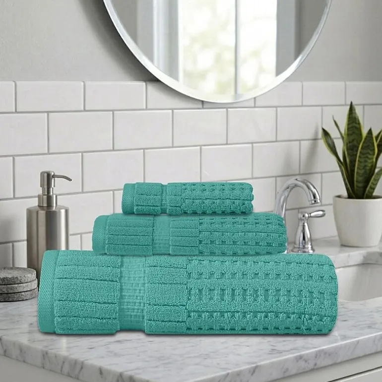 Home Weavers Inc Willow Collection 100% Cotton Zero Twist Super Absorbent 3-pc. Quick Dry Bath Towel Set