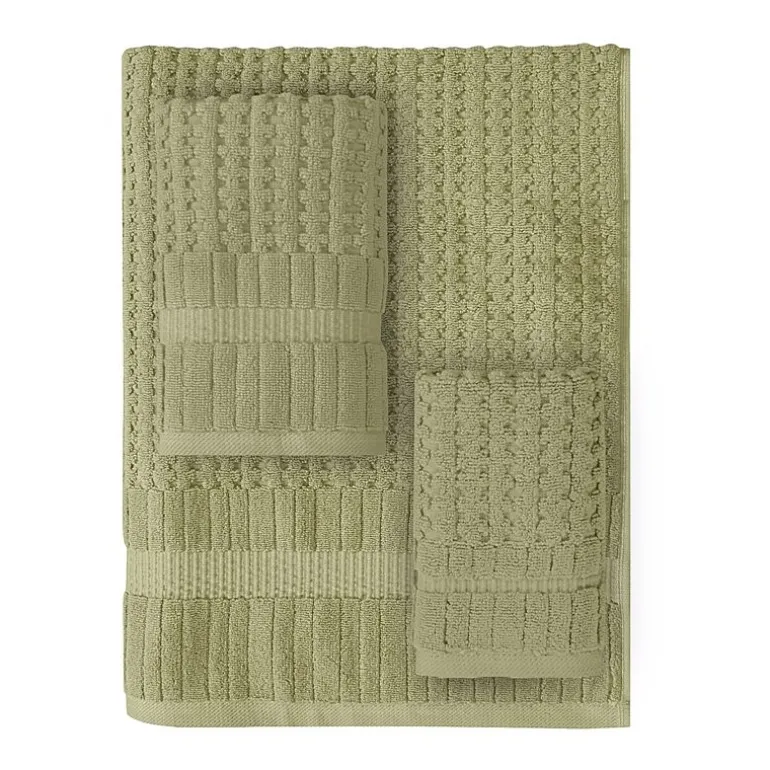 Home Weavers Inc Willow Collection 100% Cotton Zero Twist Super Absorbent 3-pc. Quick Dry Bath Towel Set