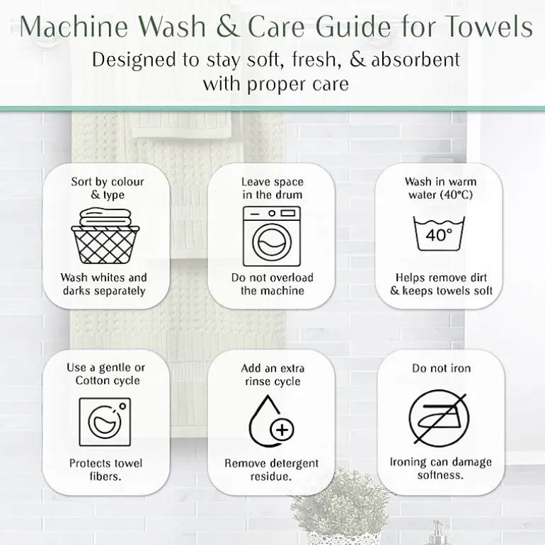 Home Weavers Inc Willow Collection 100% Cotton Zero Twist Super Absorbent 3-pc. Quick Dry Bath Towel Set