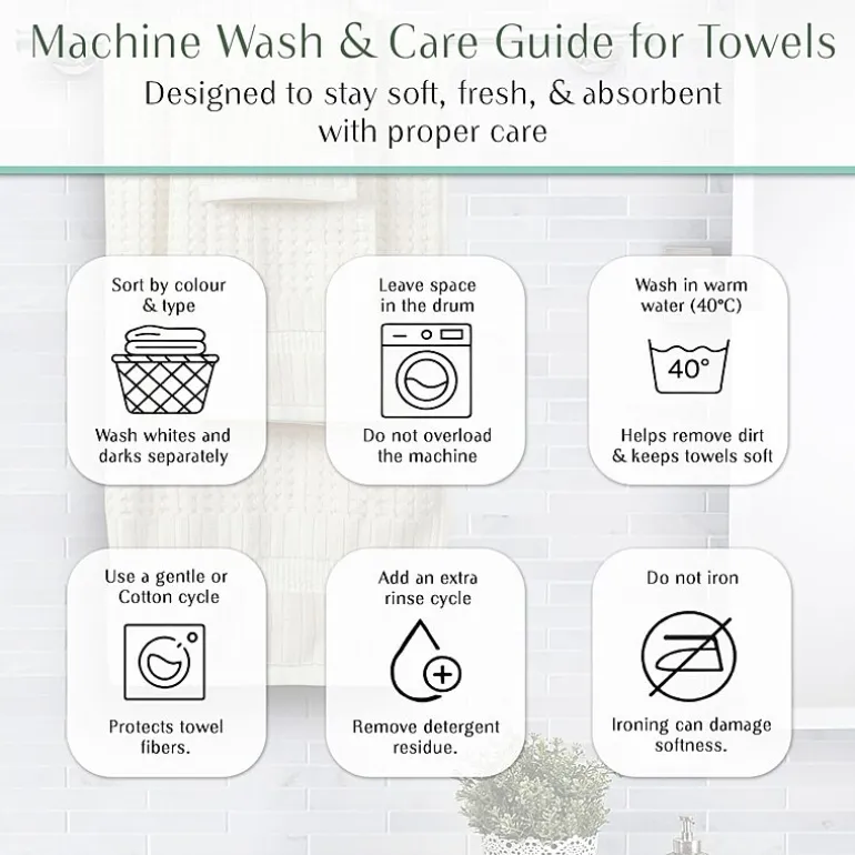 Home Weavers Inc Willow Collection 100% Cotton Zero Twist Super Absorbent 3-pc. Quick Dry Bath Towel Set