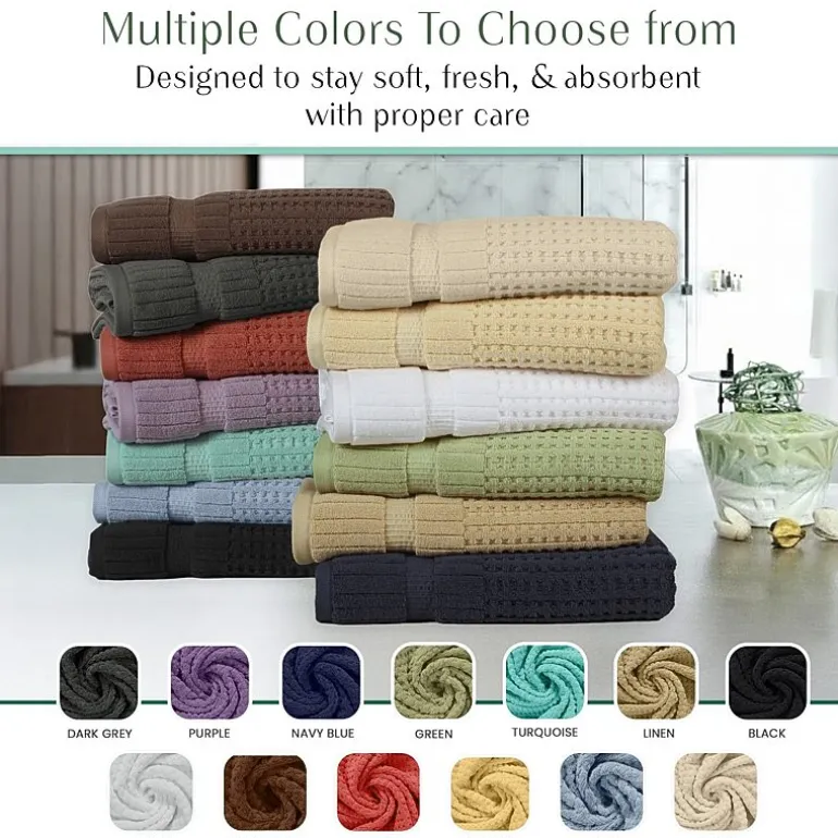 Home Weavers Inc Willow Collection 100% Cotton Zero Twist Super Absorbent 3-pc. Quick Dry Bath Towel Set