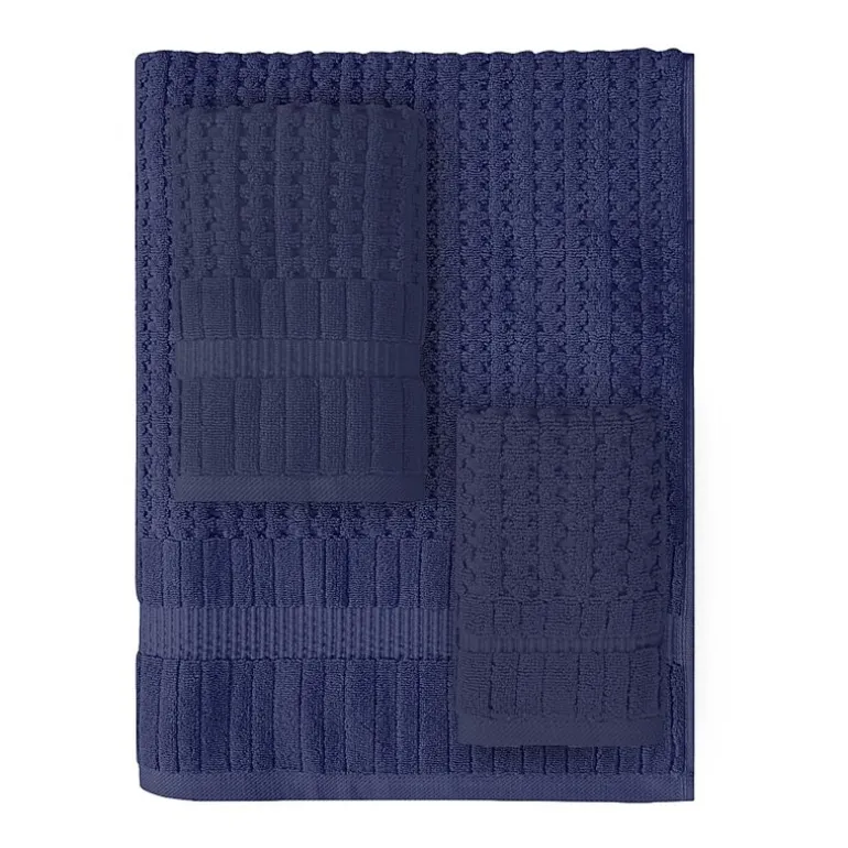Home Weavers Inc Willow Collection 100% Cotton Zero Twist Super Absorbent 3-pc. Quick Dry Bath Towel Set