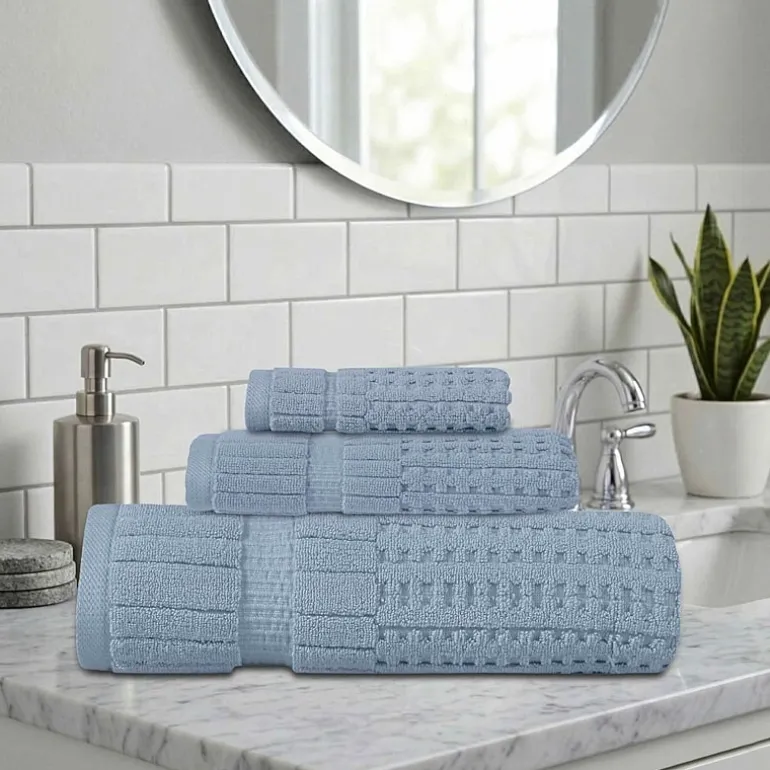Home Weavers Inc Willow Collection 100% Cotton Zero Twist Super Absorbent 3-pc. Quick Dry Bath Towel Set