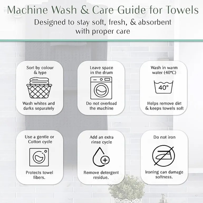 Home Weavers Inc Willow Collection 100% Cotton Zero Twist Super Absorbent 3-pc. Quick Dry Bath Towel Set