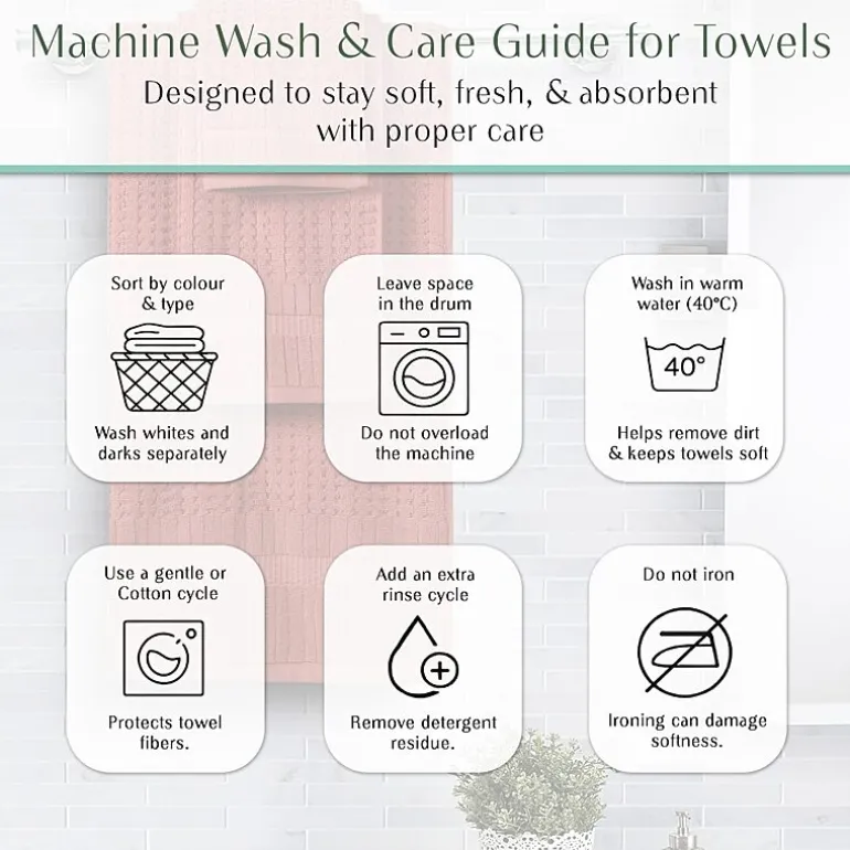 Home Weavers Inc Willow Collection 100% Cotton Zero Twist Super Absorbent 3-pc. Quick Dry Bath Towel Set