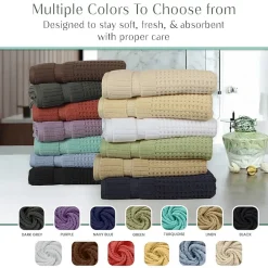 Home Weavers Inc Willow Collection 100% Cotton Zero Twist Super Absorbent 3-pc. Quick Dry Bath Towel Set