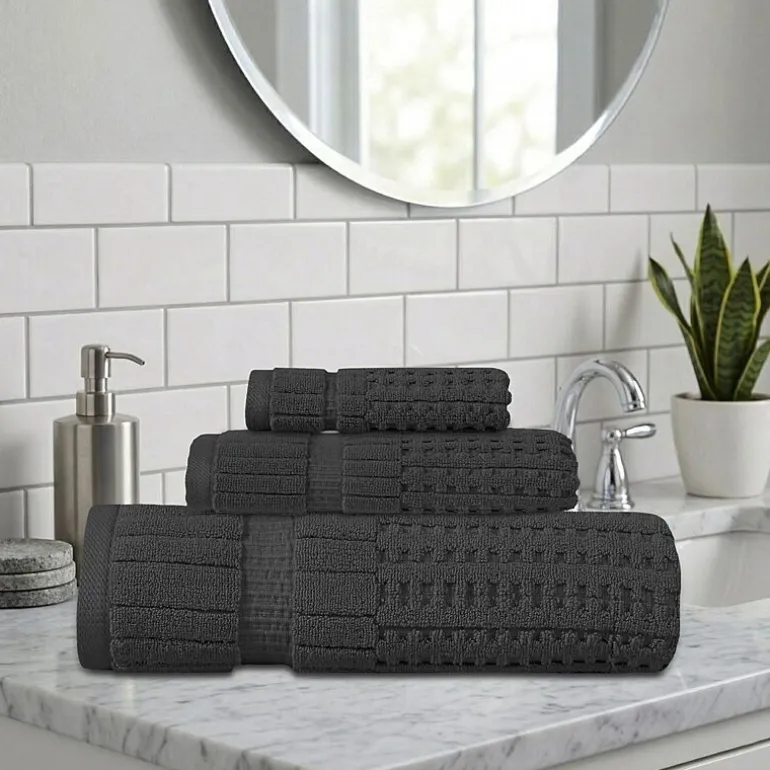 Home Weavers Inc Willow Collection 100% Cotton Zero Twist Super Absorbent 3-pc. Quick Dry Bath Towel Set