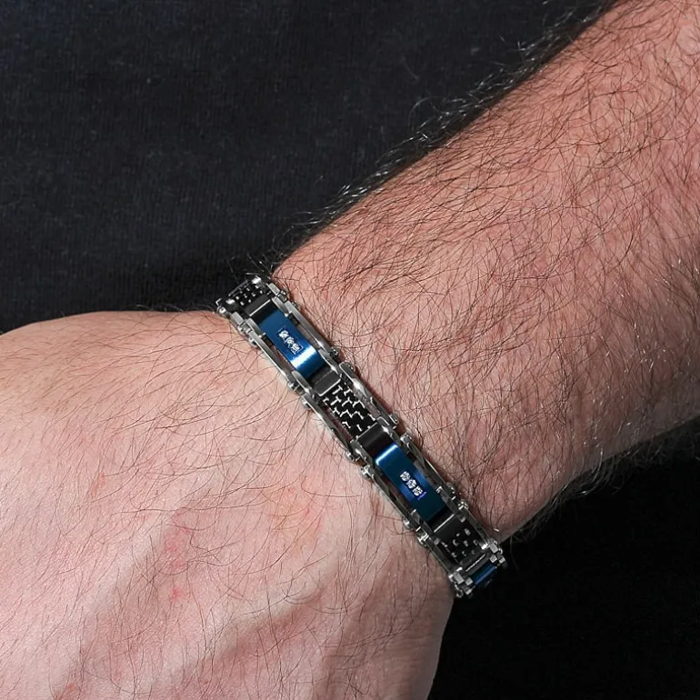 (H / Si2-I1) Mens Stainless Steel Solid 8 1/2 Inch Link Bracelet