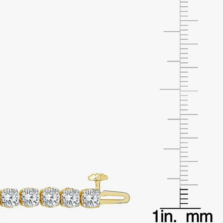 (H / Si2) Womens 10 Ct.T.W. Lab Grown White Diamond 10K Gold 7.25 Inch Tennis Bracelet
