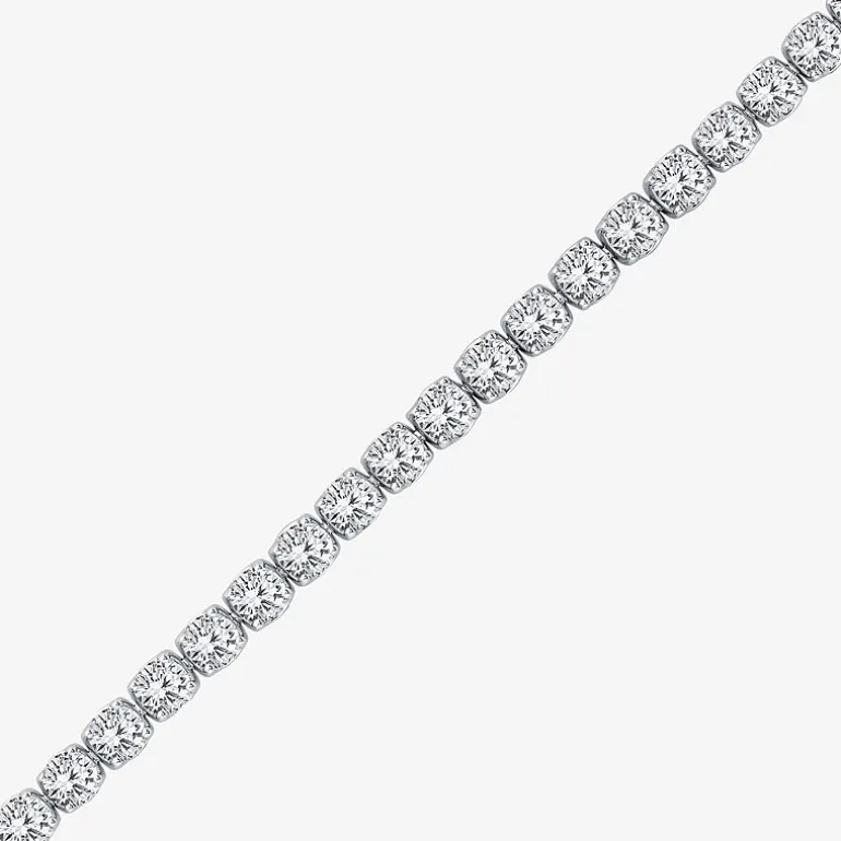 (H / Si2) Womens 10 Ct.T.W. Lab Grown White Diamond 10K Gold 7.25 Inch Tennis Bracelet