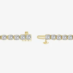 (H / Si2) Womens 10 Ct.T.W. Lab Grown White Diamond 10K Gold 7.25 Inch Tennis Bracelet