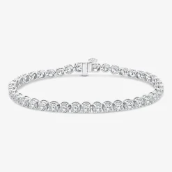 (H / Si2) Womens 10 Ct.T.W. Lab Grown White Diamond 10K Gold 7.25 Inch Tennis Bracelet