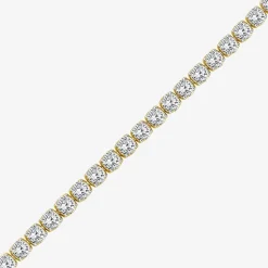 (H / Si2) Womens 10 Ct.T.W. Lab Grown White Diamond 10K Gold 7.25 Inch Tennis Bracelet