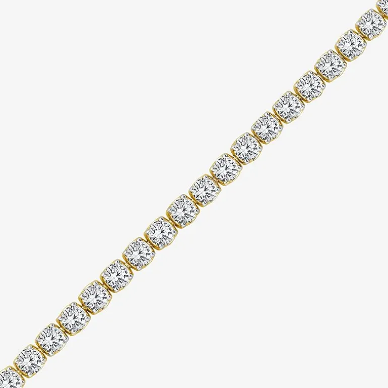 (H / Si2) Womens 10 Ct.T.W. Lab Grown White Diamond 10K Gold 7.25 Inch Tennis Bracelet